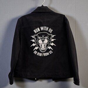 Lurking Class Sketchy Tank Black Graphic Denim Jacket Size M